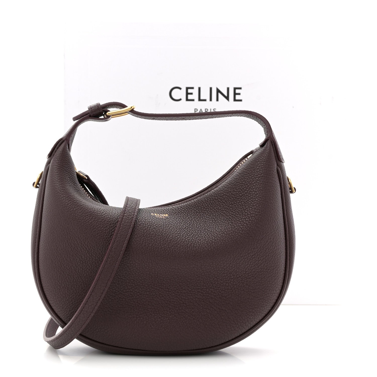 Celine Supple Grained Calfskin Teen Lulu Shoulder Bag Deep Burgundy 11 of 11