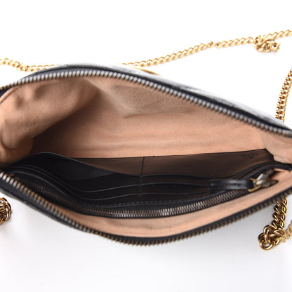 Gucci Calfskin Matelasse Mini GG Marmont Chain Bag Black 5 of 11