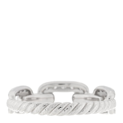 David Yurman 18K White Gold Diamond 7mm Stax Chain Link Pave Ring 54 7 3 of 3
