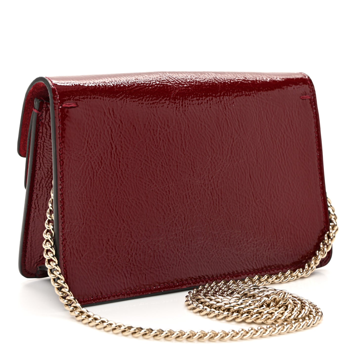 Crinkled Patent Mini Dionysus Shoulder Bag Rosso Ancora Red