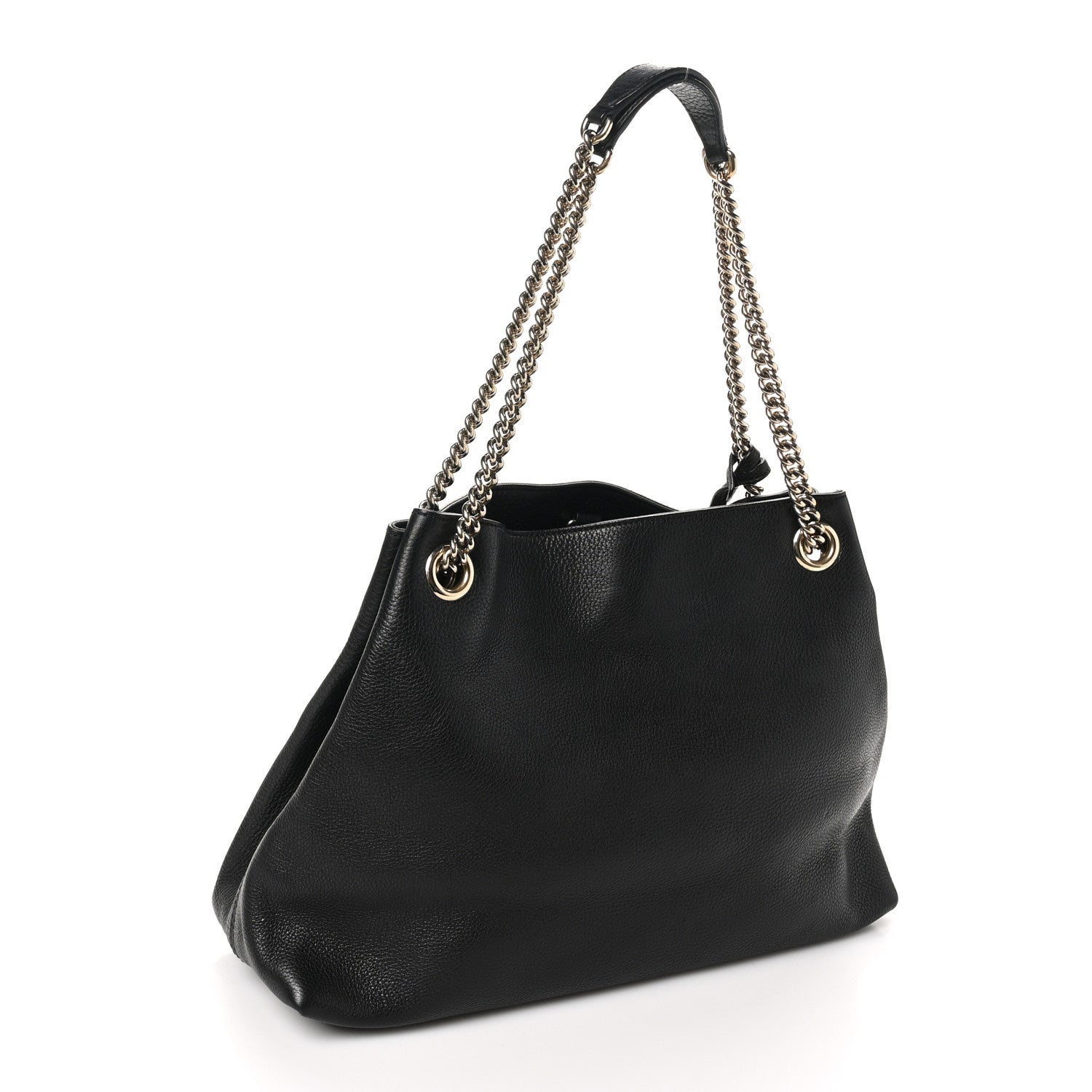 Gucci Pebbled Calfskin Medium Soho Chain Shoulder Bag Black 2 of 10