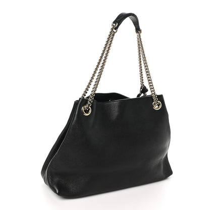 Gucci Pebbled Calfskin Medium Soho Chain Shoulder Bag Black 2 of 10