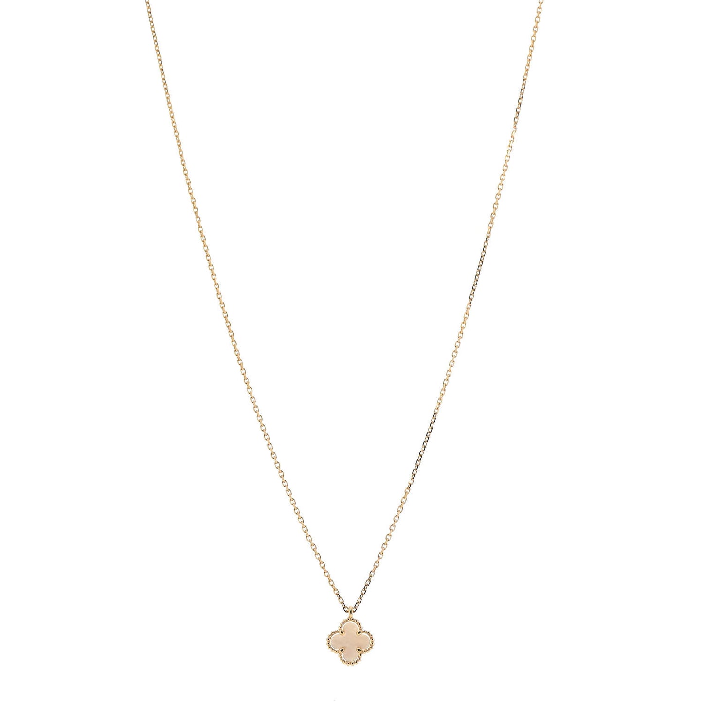 18K Yellow Gold Mother of Pearl Sweet Alhambra Pendant Necklace