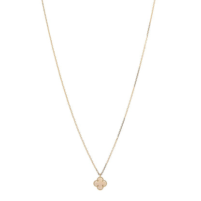 Van Cleef & Arpels 18K Yellow Gold Mother of Pearl Sweet Alhambra Pendant Necklace 1 of 7