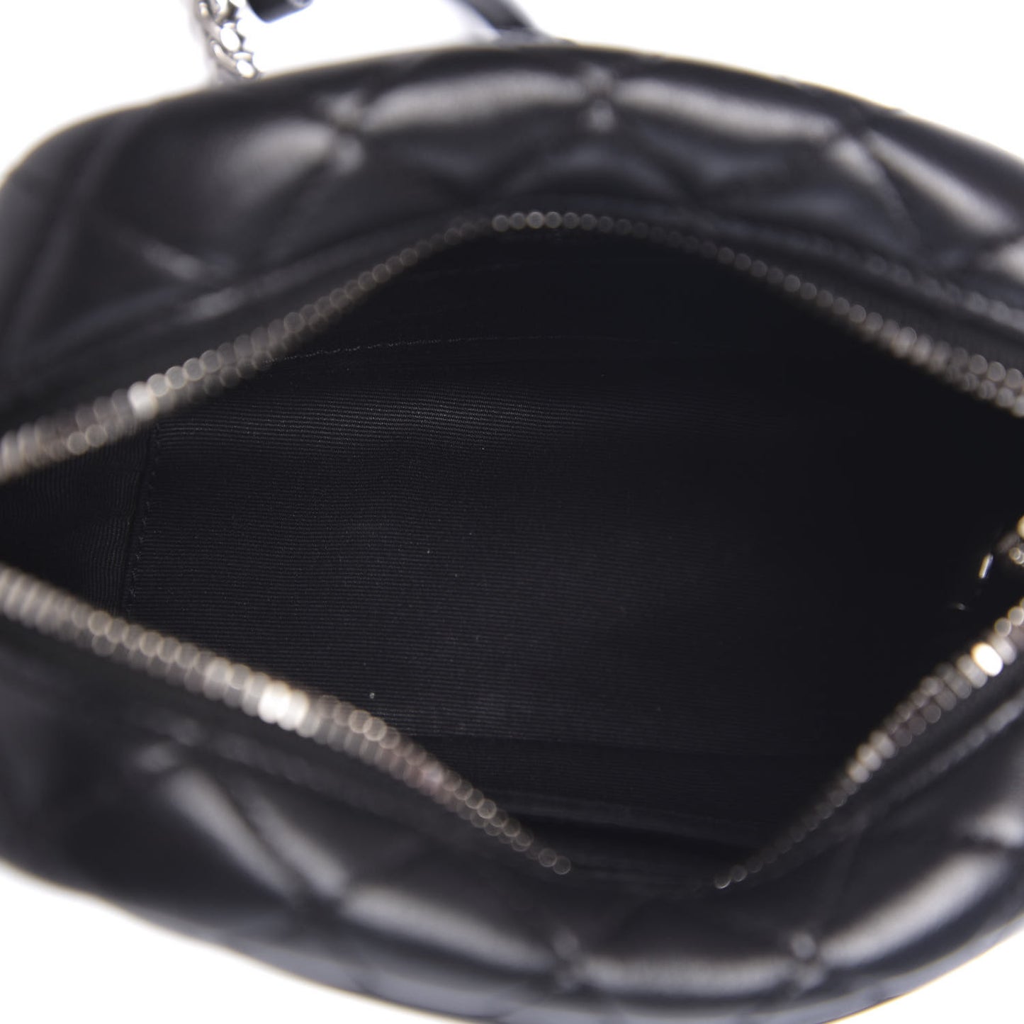 Calfskin Y Quilted Monogram Mini Loulou Camera Bag Black