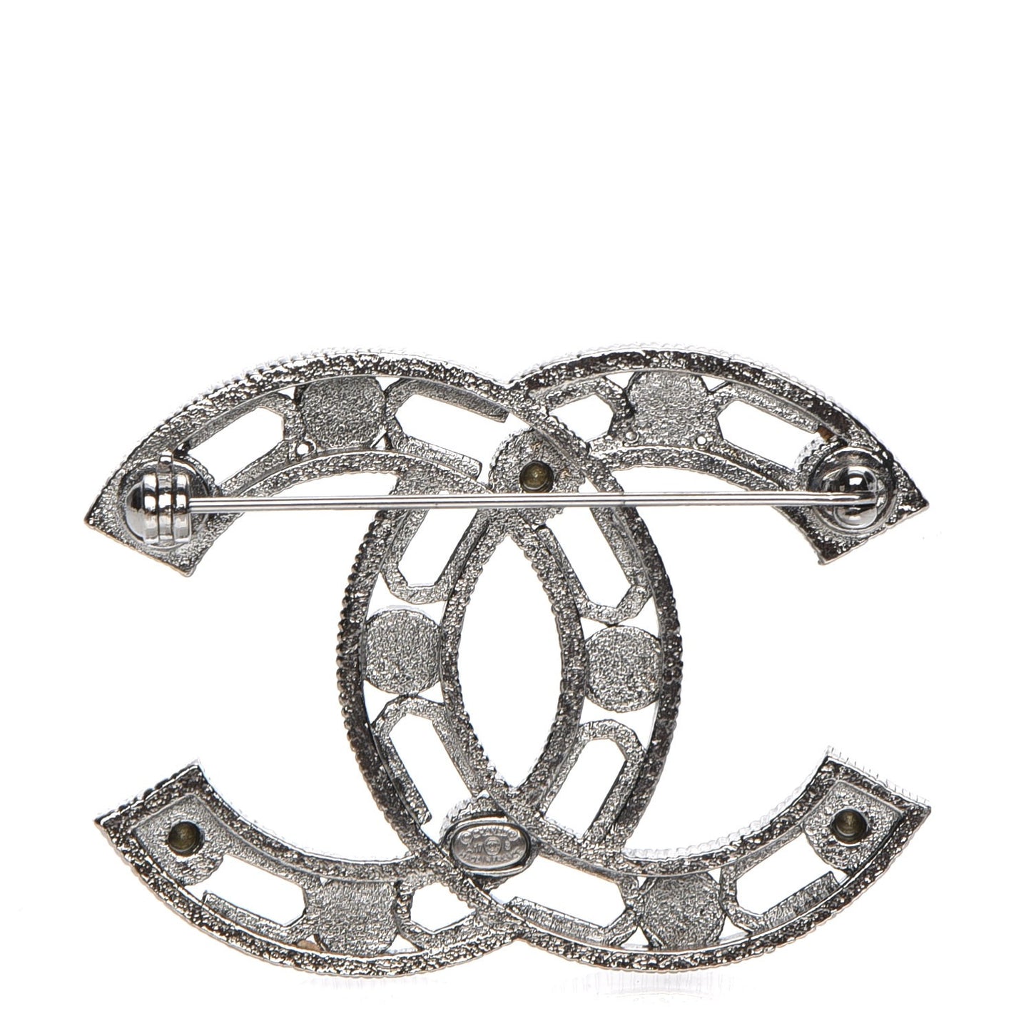 Ruthenium Pearl CC Brooch Black