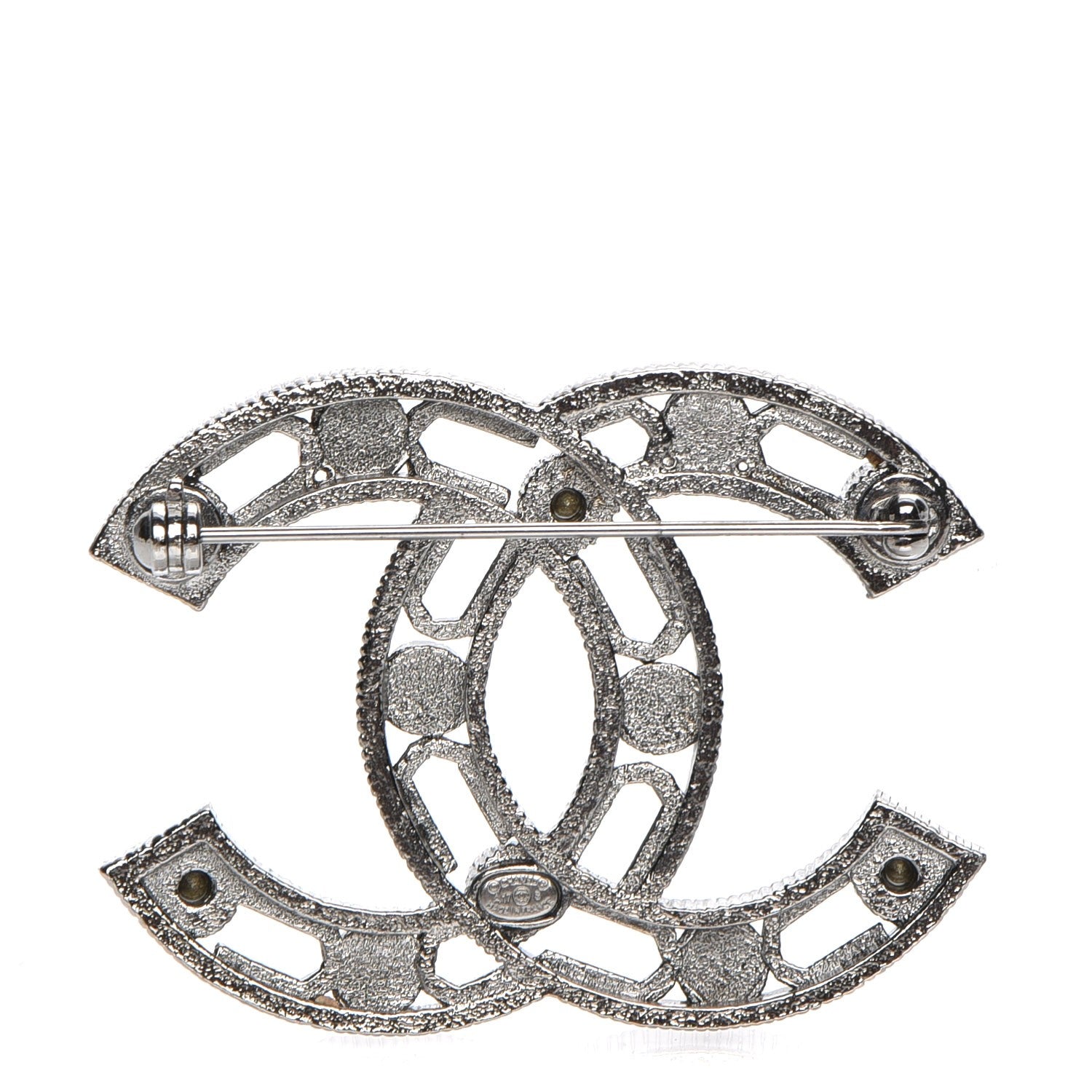 Chanel Ruthenium Pearl CC Brooch Black 3 of 5