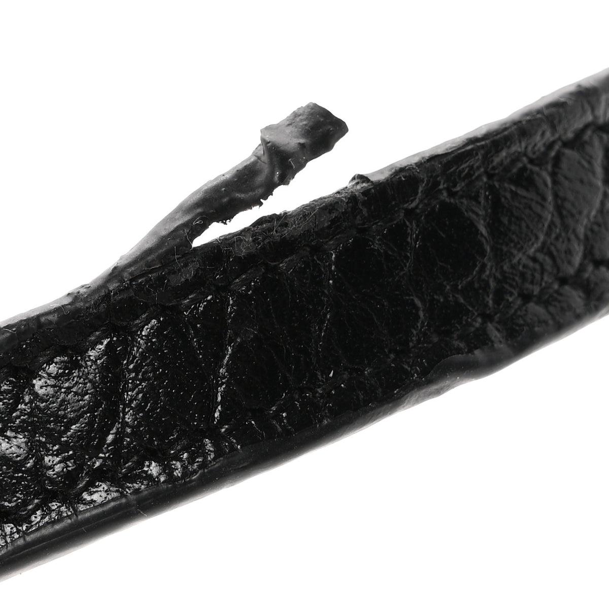 Calfskin Crocodile Embossed Paris Mini Toy Shopper Tote Black