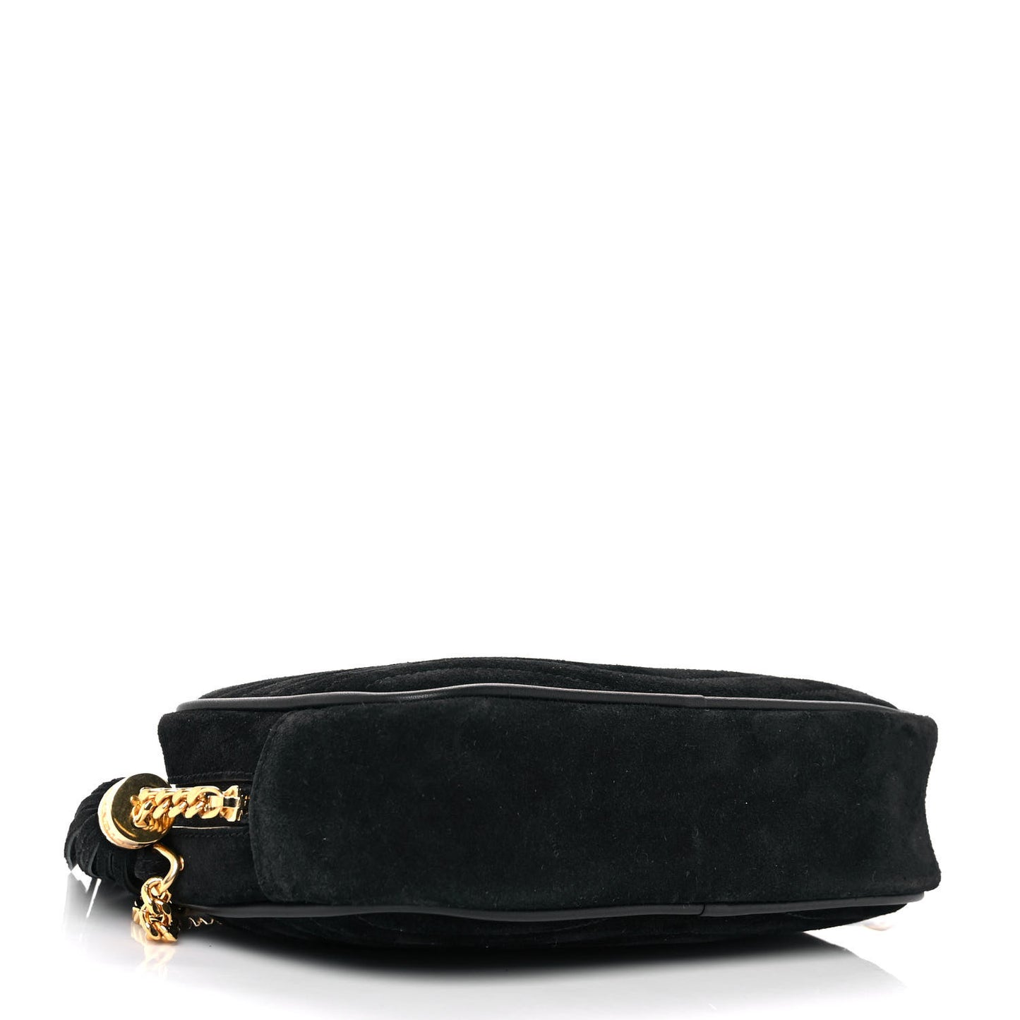 Suede Matelasse Monogram Mini Lou Camera Bag Black