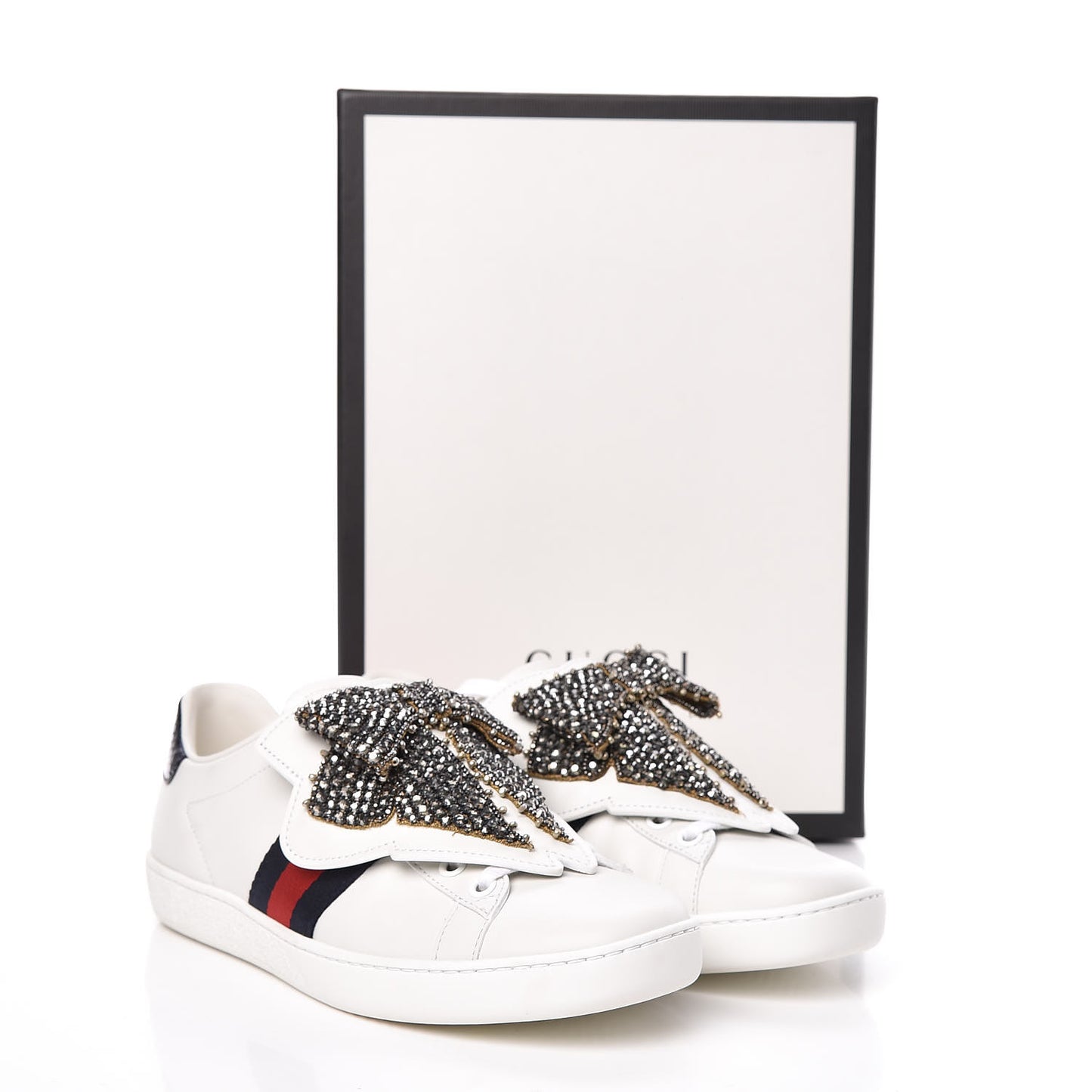 Calfskin Ayers Web Womens Ace Bow Lace Sneakers 36 White