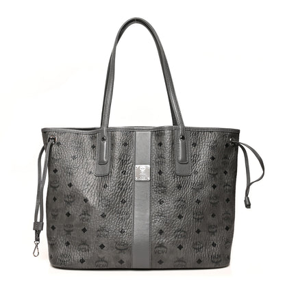 MCM Visetos Medium Liz Reversible Shopper Tote Phantom Grey 2 of 20