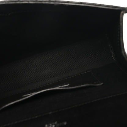 Saint Laurent Grain De Poudre Textured Mixed Matelasse Triquilt Small Monogram Satchel Black 5 of 11