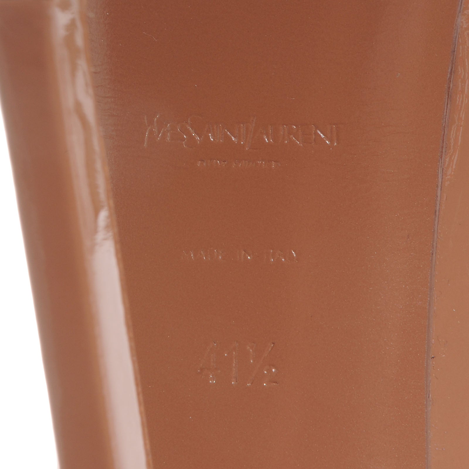Saint Laurent Vitello Vernice Tribtoo 105 Slingback Soft Nude 41.5 5 of 7