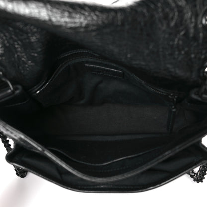 Saint Laurent Crinkled Calfskin Matelasse Monogram Medium Niki Chain Satchel Black 5 of 9