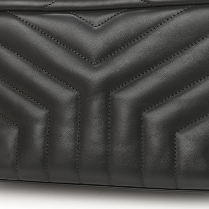 Saint Laurent Calfskin Y Quilted Monogram Small Loulou Chain Satchel Storm 10 of 11
