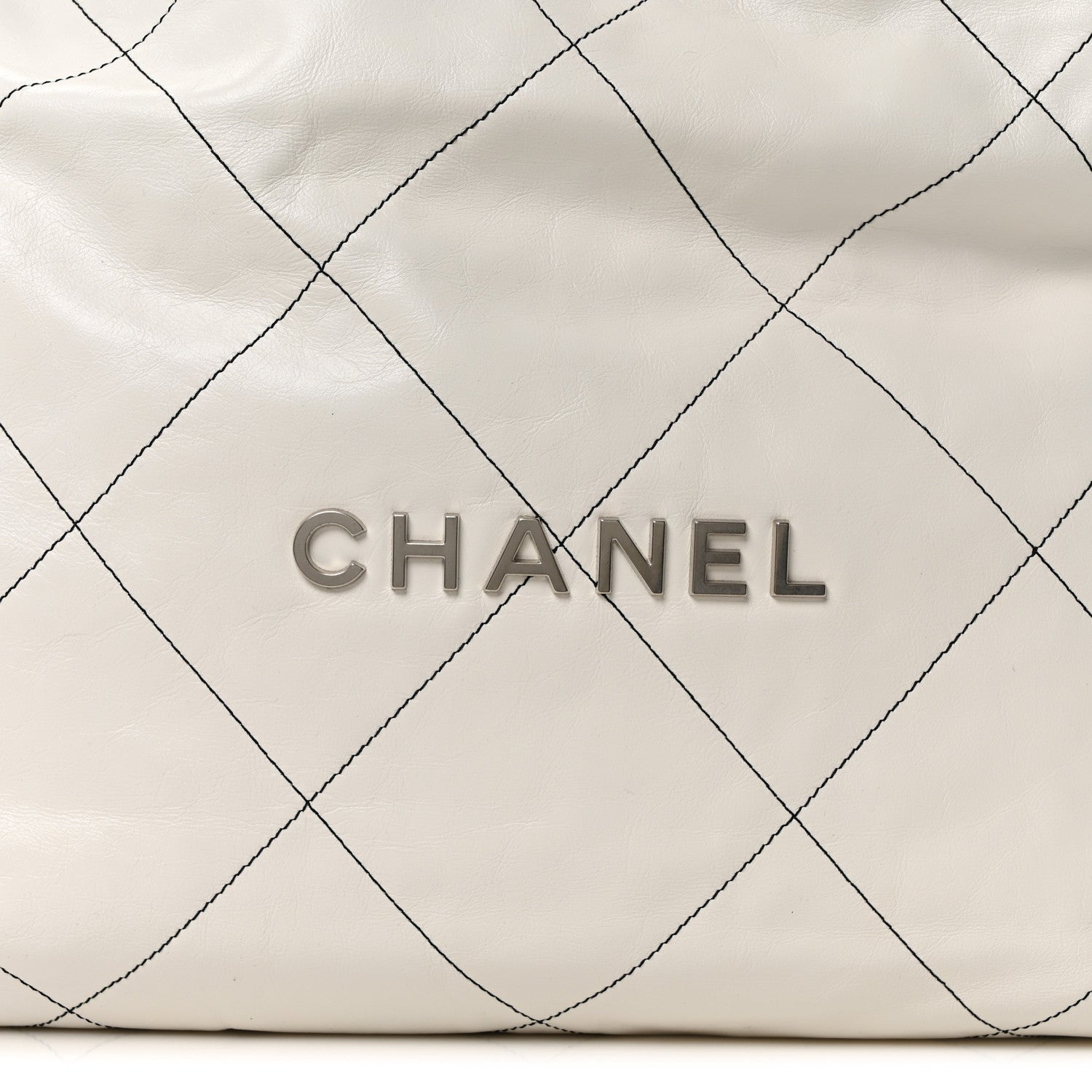 Chanel Shiny Calfskin Quilted Chanel 22 White Black 9 of 11