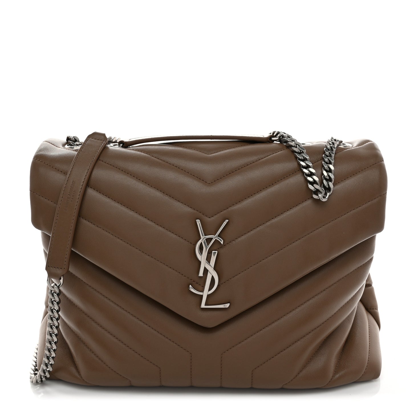 Calfskin Y Quilted Monogram Medium Loulou Chain Satchel Desert Storm