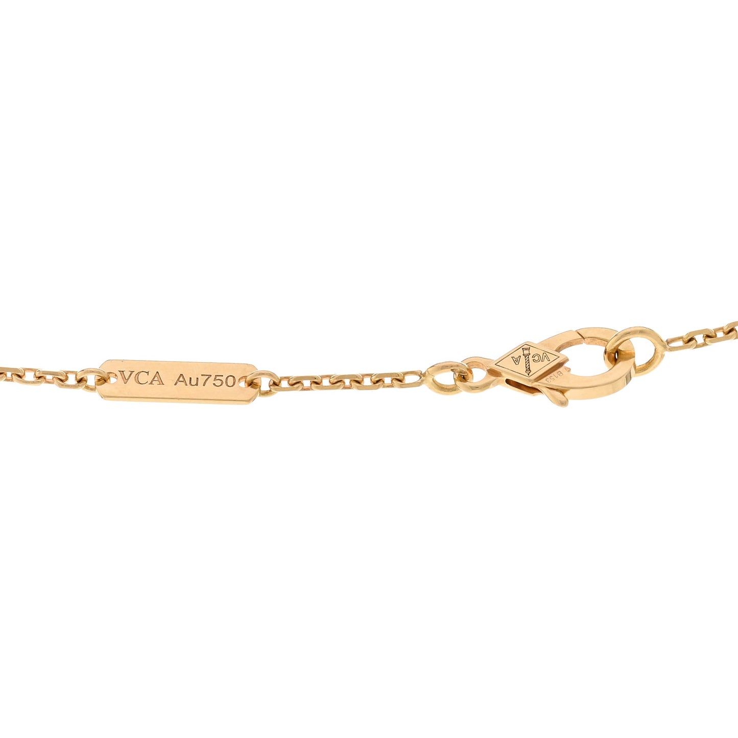 18K Yellow Gold Guilloche Vintage Alhambra Pendant Necklace