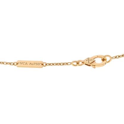 Van Cleef & Arpels 18K Yellow Gold Guilloche Vintage Alhambra Pendant Necklace 4 of 5