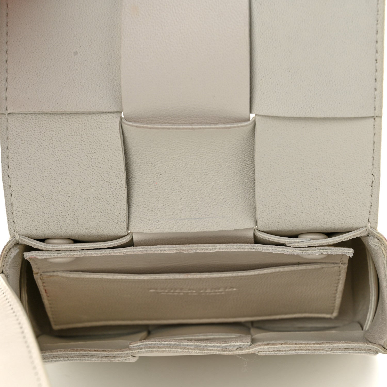 Bottega Veneta Lambskin Maxi Intrecciato Extra Mini Cassette Crossbody Bag White 5 of 9
