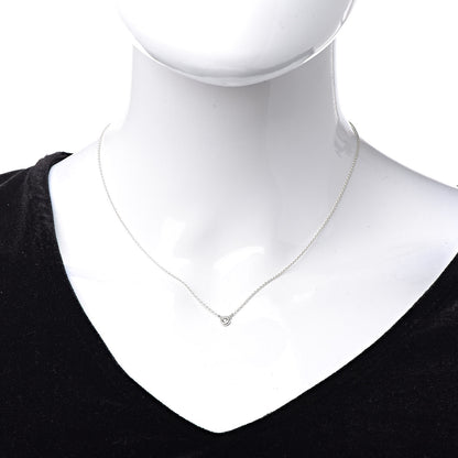Tiffany Sterling Silver Diamond .05ct Elsa Peretti Diamonds by the Yard Pendant Necklace 2 of 9