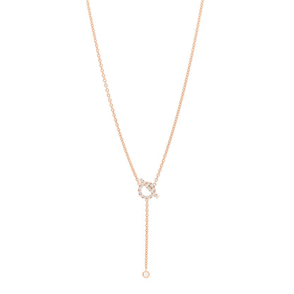 Hermes 18K Rose Gold Diamond Finesse Lariat Necklace 1 of 5