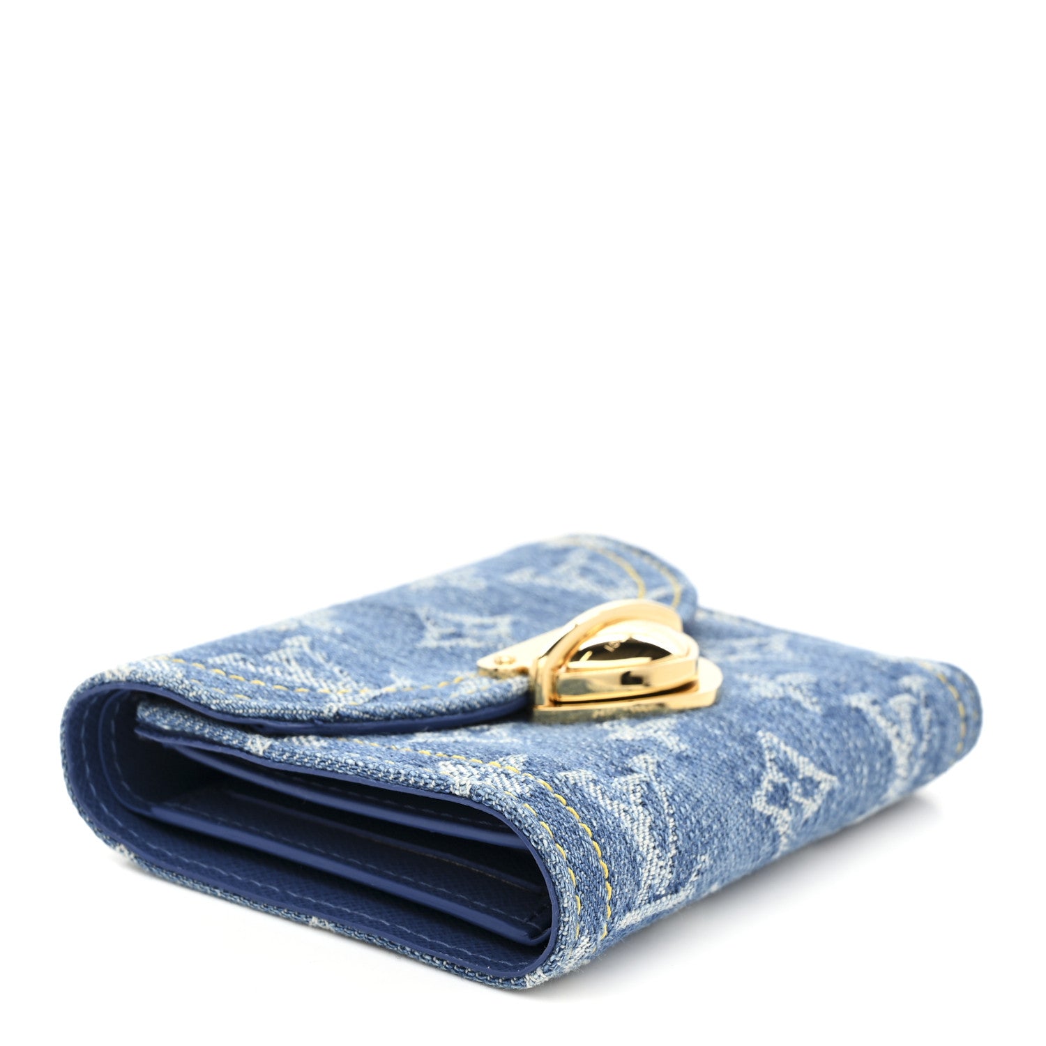 Louis Vuitton Denim Amelia Compact Wallet Blue 4 of 6