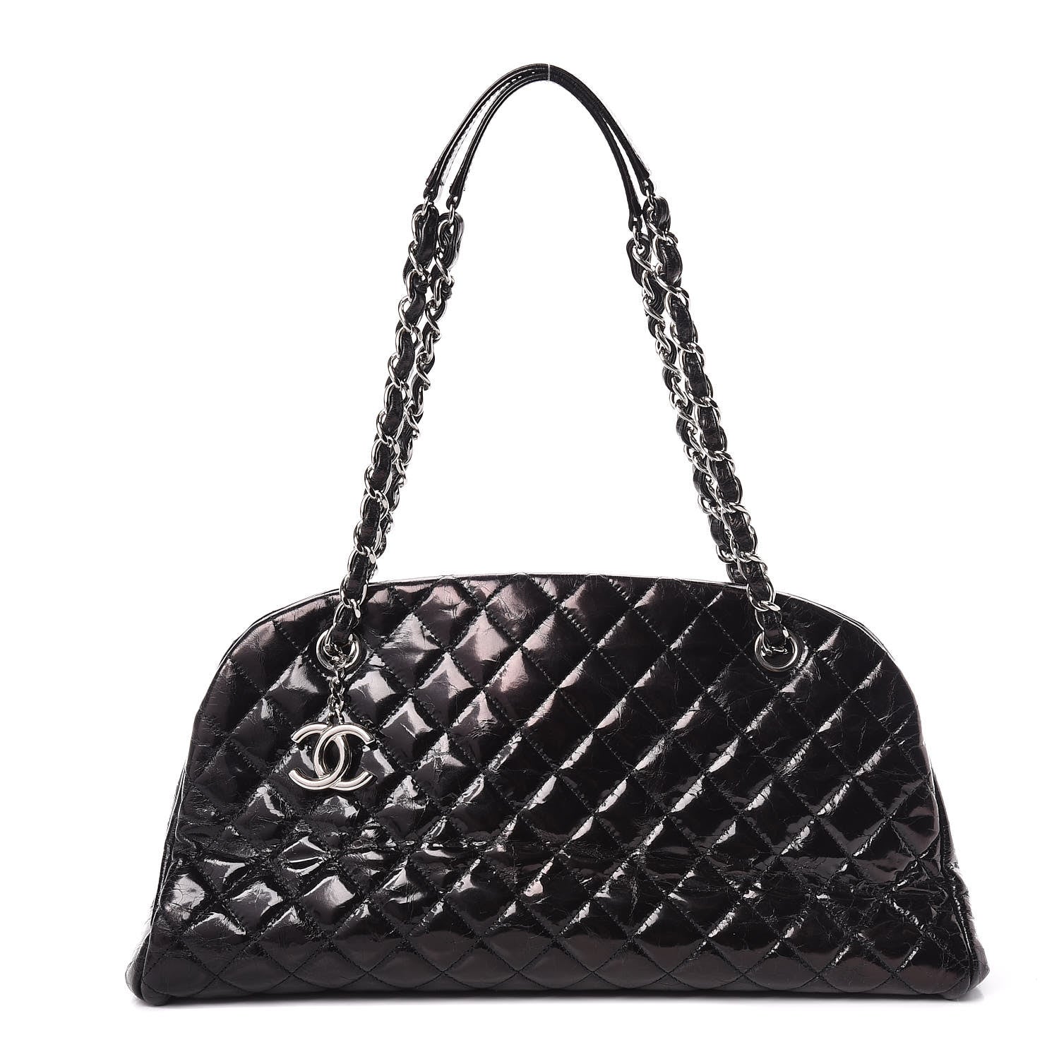Chanel Glazed Calfskin Quilted Medium Just Mademoiselle Black 1 of 12