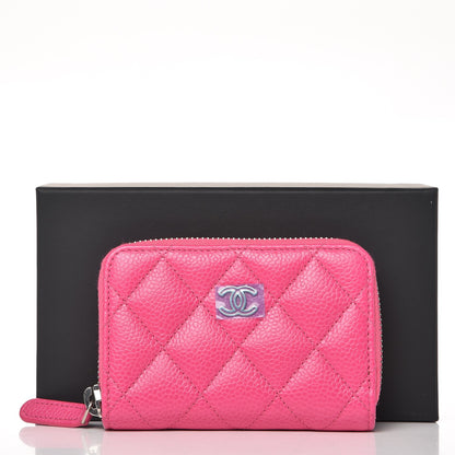 Chanel Caviar Quilted Zip Coin Purse Pink 8 of 8