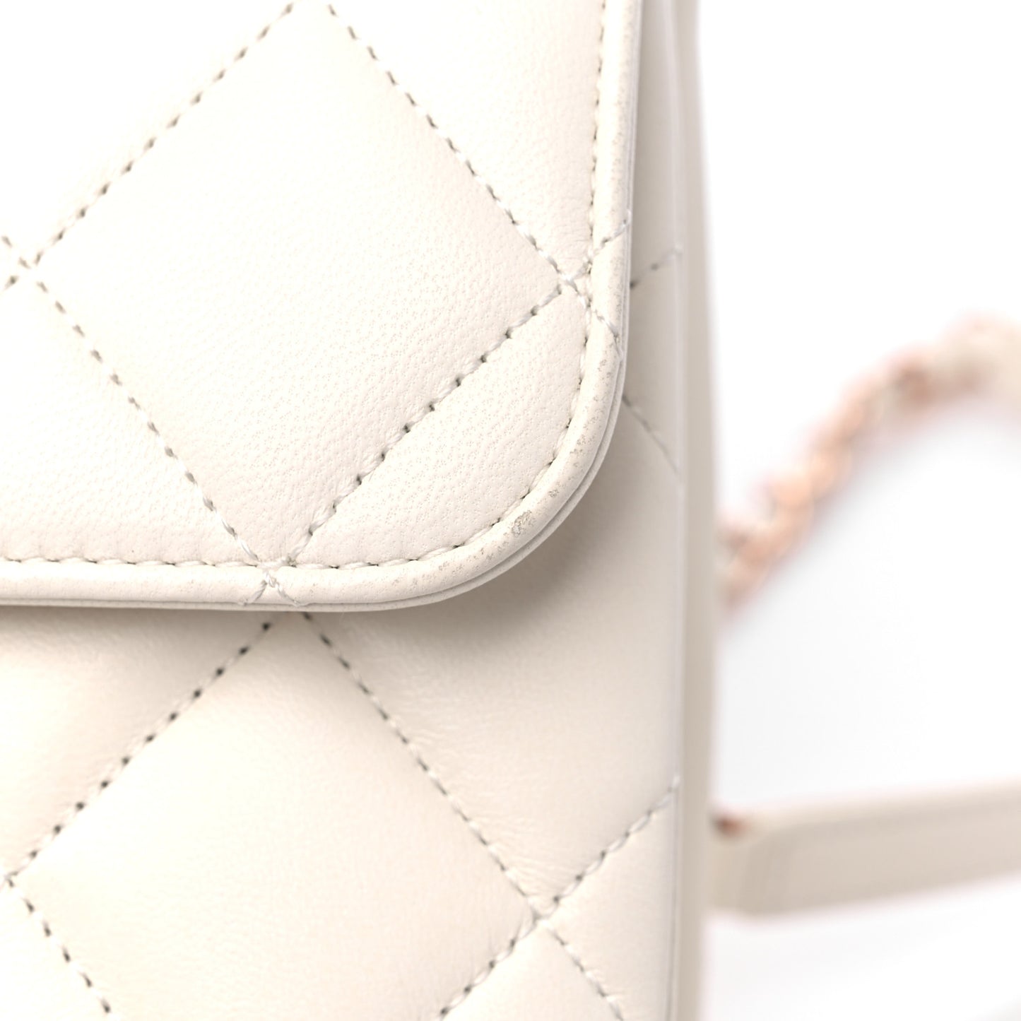 Lambskin Quilted Small Trendy CC Dual Handle Flap Bag White