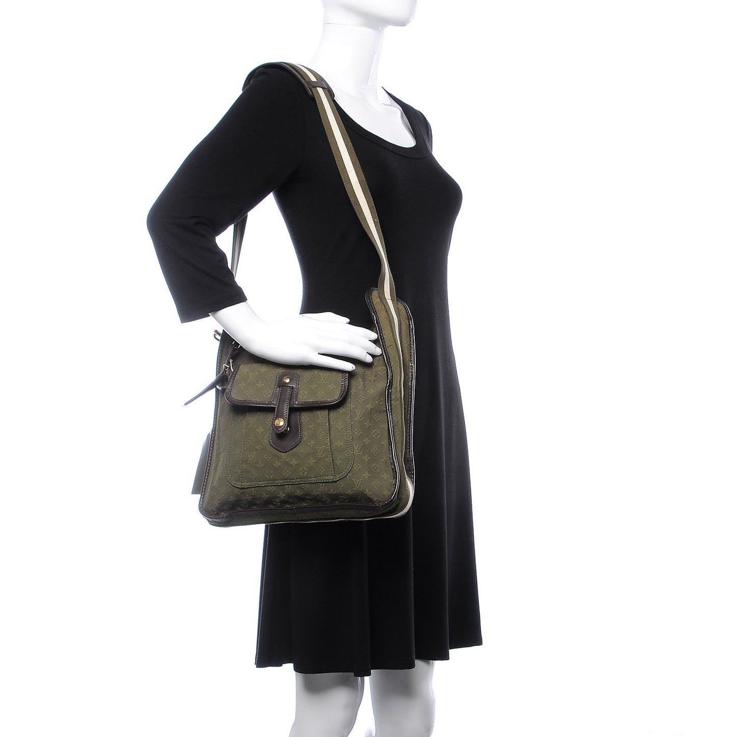 Mini Monogram Besace Mary Kate Kaki