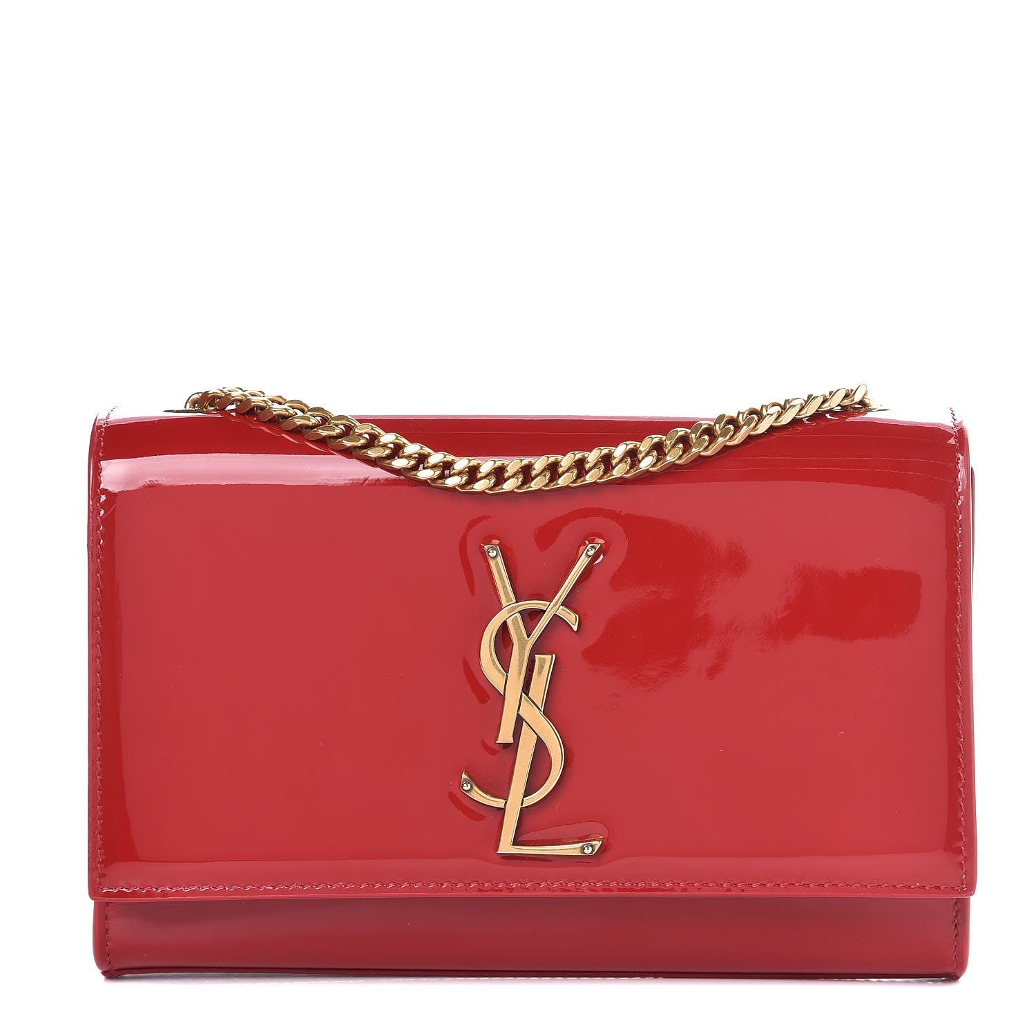 Saint Laurent Patent Small Monogram Kate Satchel Red 1 of 7