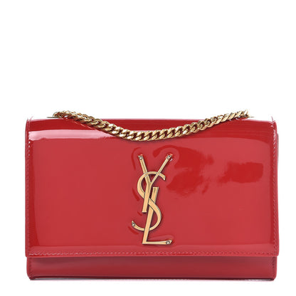 Saint Laurent Patent Small Monogram Kate Satchel Red 1 of 7