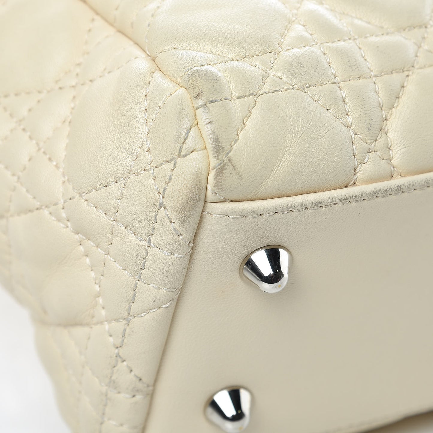 Lambskin Cannage Small Dior Soft Shopping Tote Off White