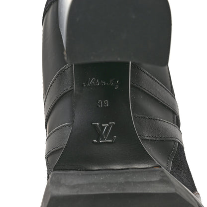 Louis Vuitton Suede Calfskin Monogram Star Trail Ankle Boots 39 Black 6 of 8