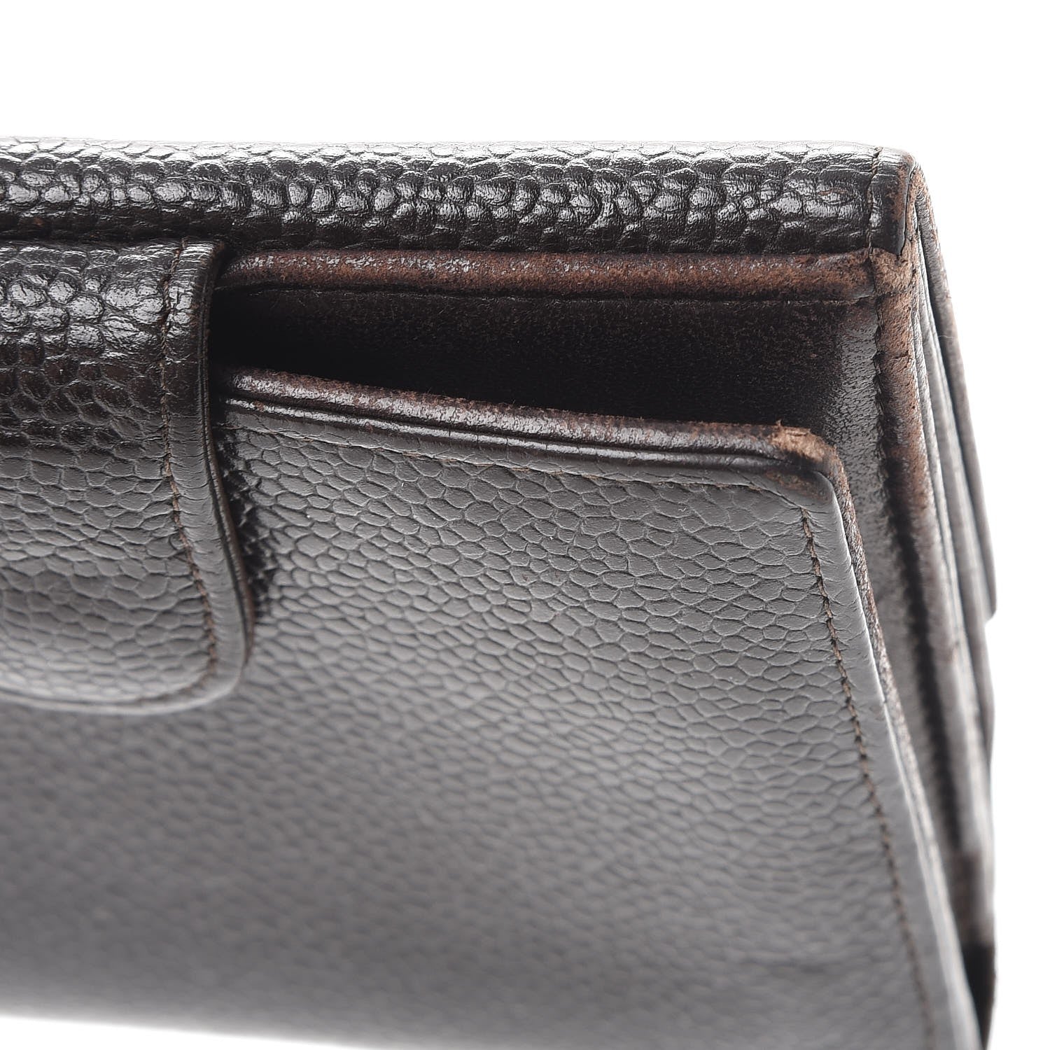 Chanel Caviar Timeless CC Compact French Wallet Brown 13 of 15