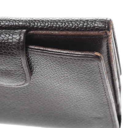 Chanel Caviar Timeless CC Compact French Wallet Brown 13 of 15