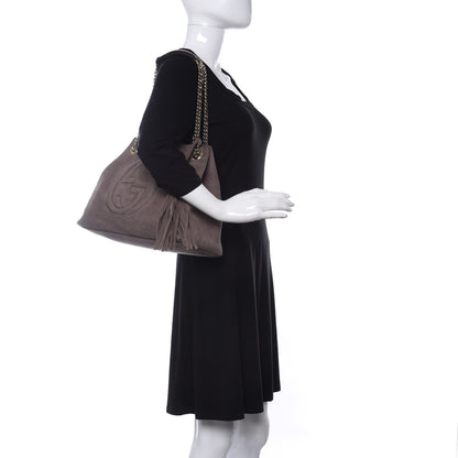 Gucci Vitello Range Medium Soho Chain Shoulder Bag Grey Field 2 of 9