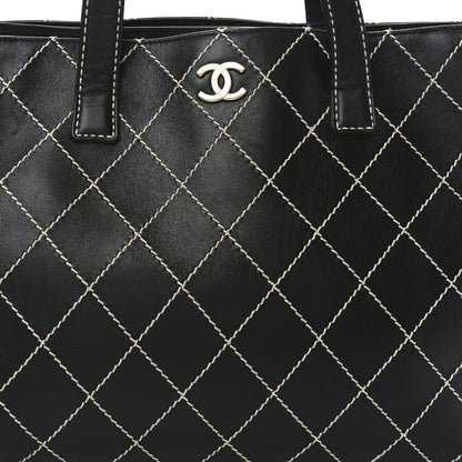 Chanel Calfskin Wild Stitch Large Tote Black 8 of 10