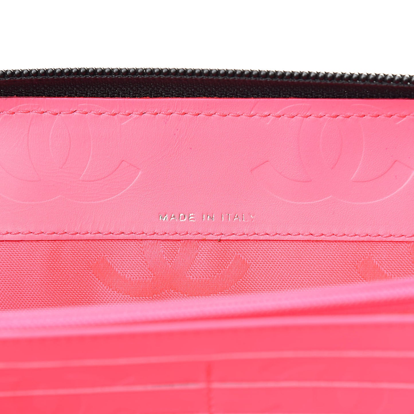 Suede Cambon Zip Around Organizer Wallet Black