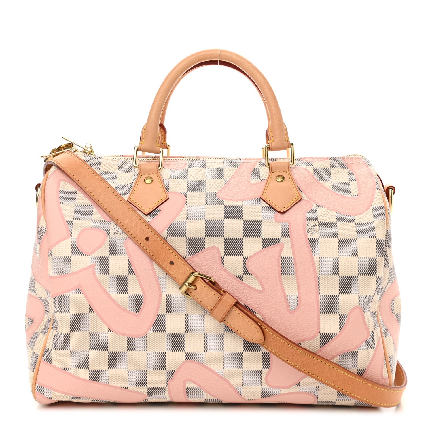 Louis Vuitton Damier Azur Tahitienne Speedy Bandouliere 30 Rose Ballerine 1 of 10