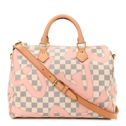 Louis Vuitton Damier Azur Tahitienne Speedy Bandouliere 30 Rose Ballerine 1 of 10