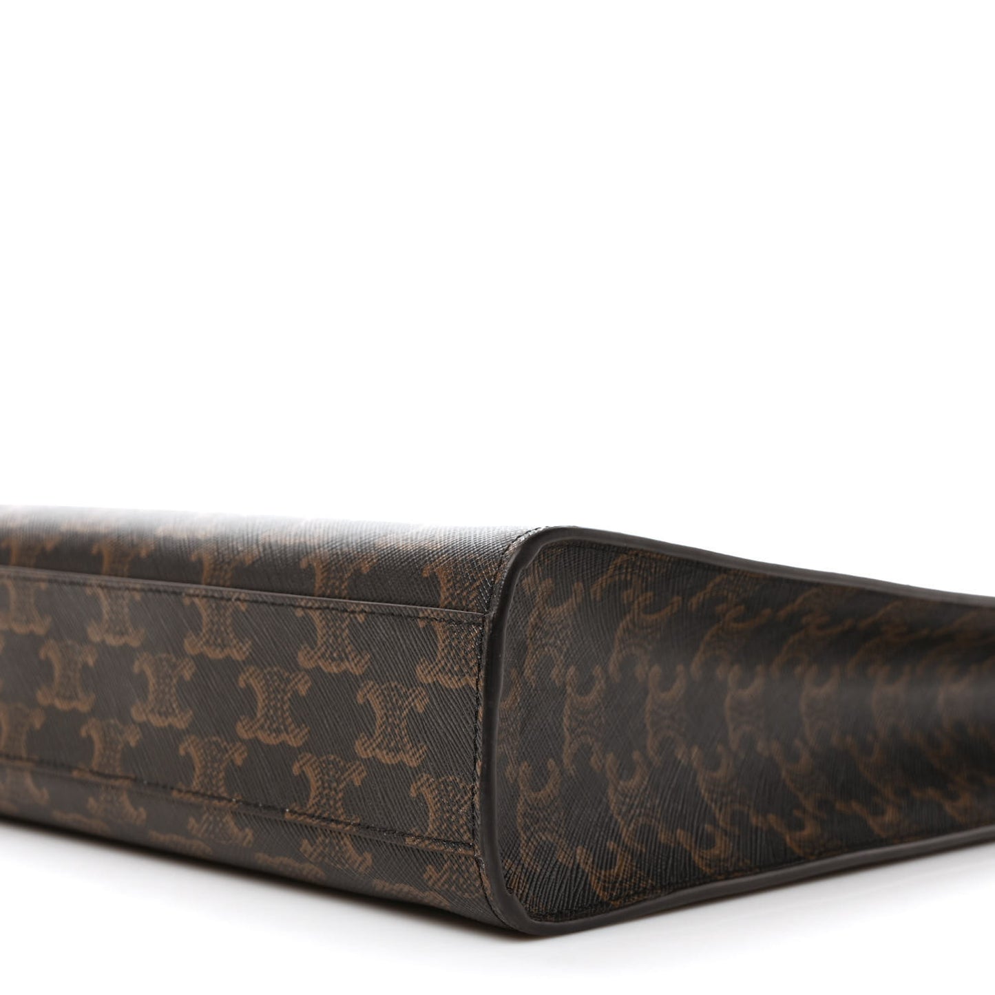 Triomphe Canvas Calfskin Small Vertical Cabas Tan