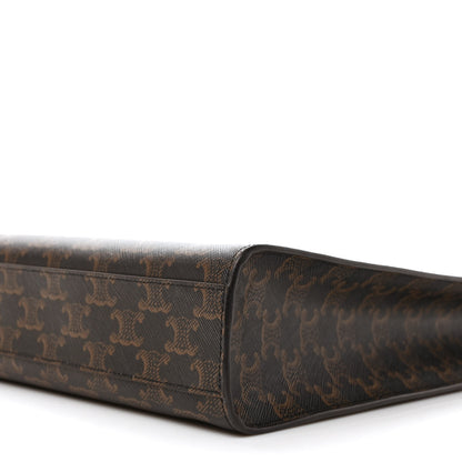 Celine Triomphe Canvas Calfskin Small Vertical Cabas Tan 8 of 8