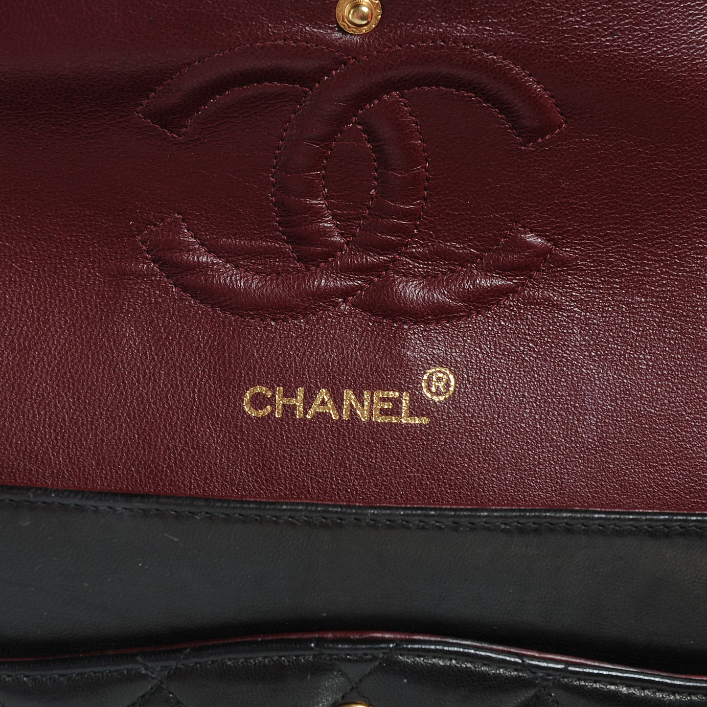 Lambskin Medium Double Flap Black