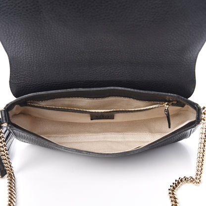 Gucci Pebbled Calfskin Medium Soho Flap Crossbody Black 4 of 9