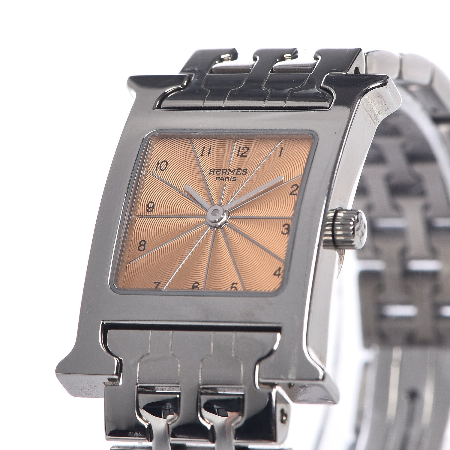 Hermes Stainless Steel 21mm Heure H Hour Quartz Watch Orange 10 of 11