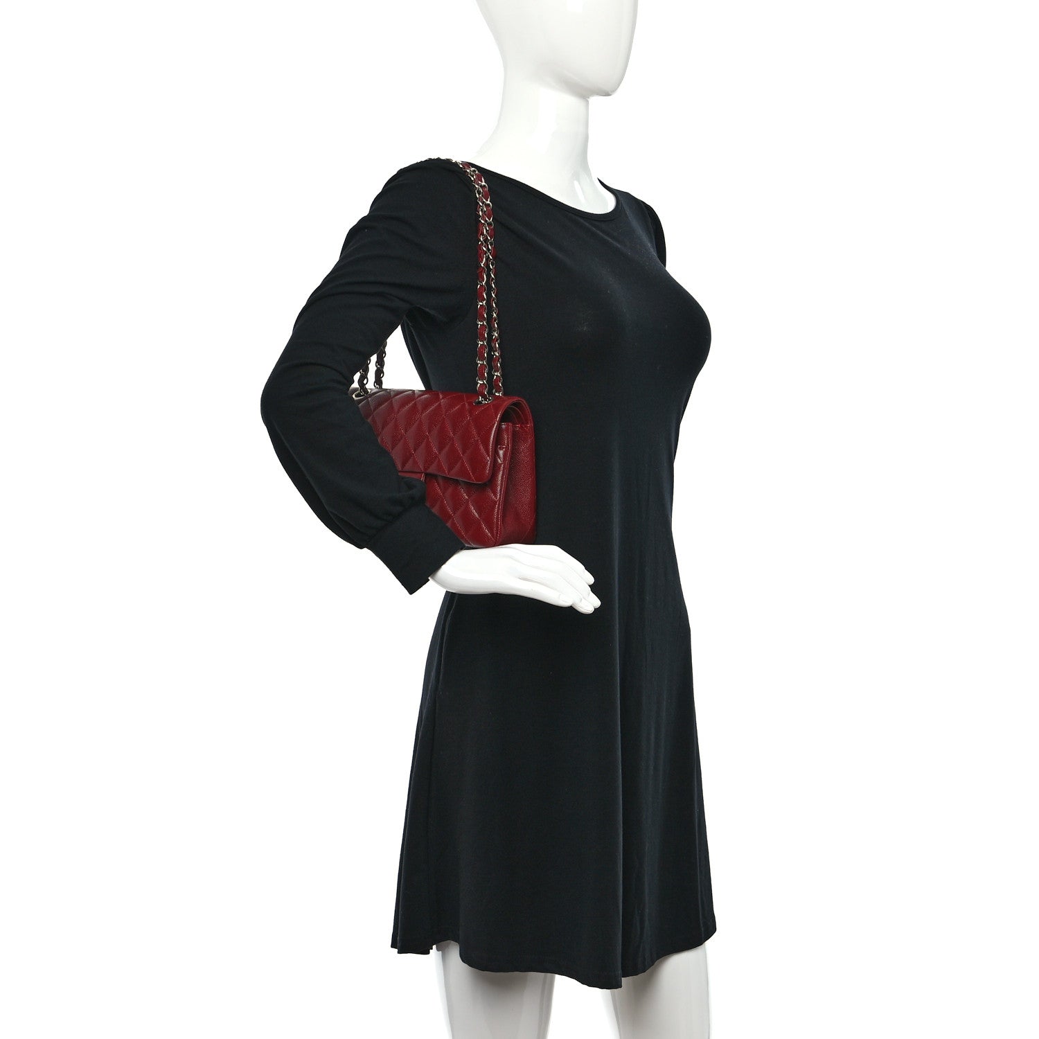 Chanel Caviar Quilted Small Double Flap Burgundy 2 of 9