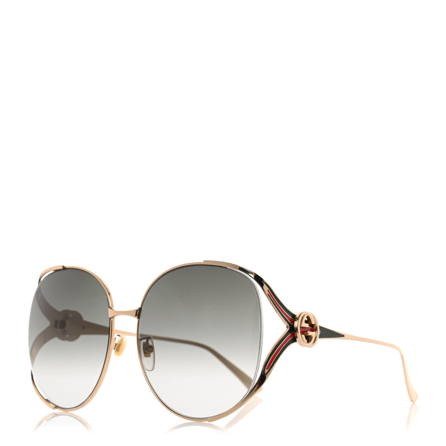 Metal Oversized Round Frame GG0225S Sunglasses Gold