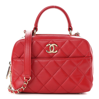 Chanel Lambskin Quilted Small Trendy CC Bowling Bag Red 1 of 11